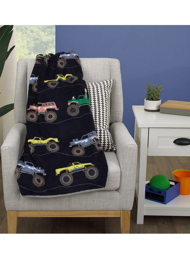 carter's Crown Crafts Infant Products Carter's Monster Trucks Toddler Throw Blanket - 30 inch x 45 inch - Super Soft, Plush, Warm and Comfortable - Image 2