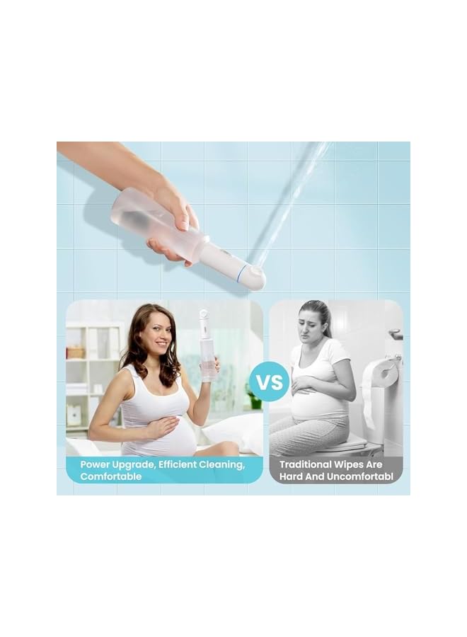 The Bros بيديت محمول للسفر، بيديت كهربائي قابل لإعادة الشحن، رشاش ماء للنظافة الشخصية بعد الولادة، العناية بعد الولادة، وضعين مع زجاجة سعة 350 مل - Image 2