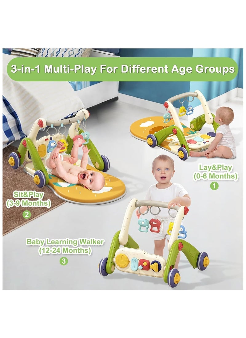 VIVAKIDS 3 in 1 Baby Play Mat Gym, Kick and Play Piano Gym with Music Light, Activity Tummy Time Play mat with 5 Learning Sensory Toys, Infant Gifts for Newborn Baby Toddler 0-14 Months  - Image 2