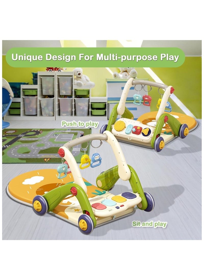 VIVAKIDS 3 in 1 Baby Play Mat Gym, Kick and Play Piano Gym with Music Light, Activity Tummy Time Play mat with 5 Learning Sensory Toys, Infant Gifts for Newborn Baby Toddler 0-14 Months  - Image 3