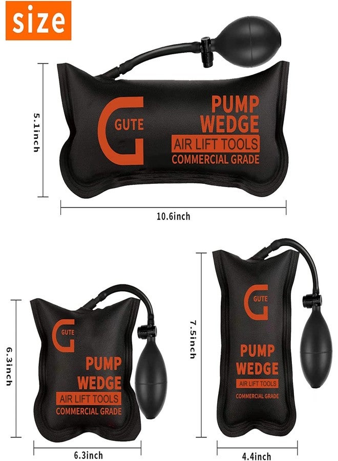 Gute Air Wedge Bags Pump, 3Pack Commercial Inflatable Air Wedges Pump Tool,Air Wedge Bag Tool-Professional Leveling Kit for Variety of Jobs. 300 LB Rating (3Sizes) - Image 2