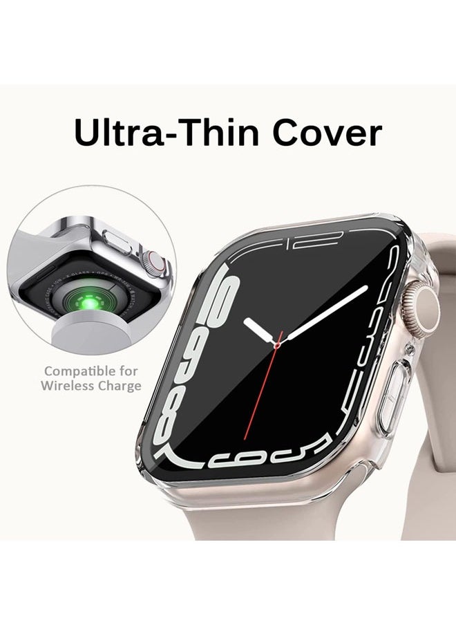 Apple Watch Series 7/8/9 Waterproof Case with Screen Protector Tempered Glass Water-Resistant Shockproof Protective Case (45mm, Clear)
