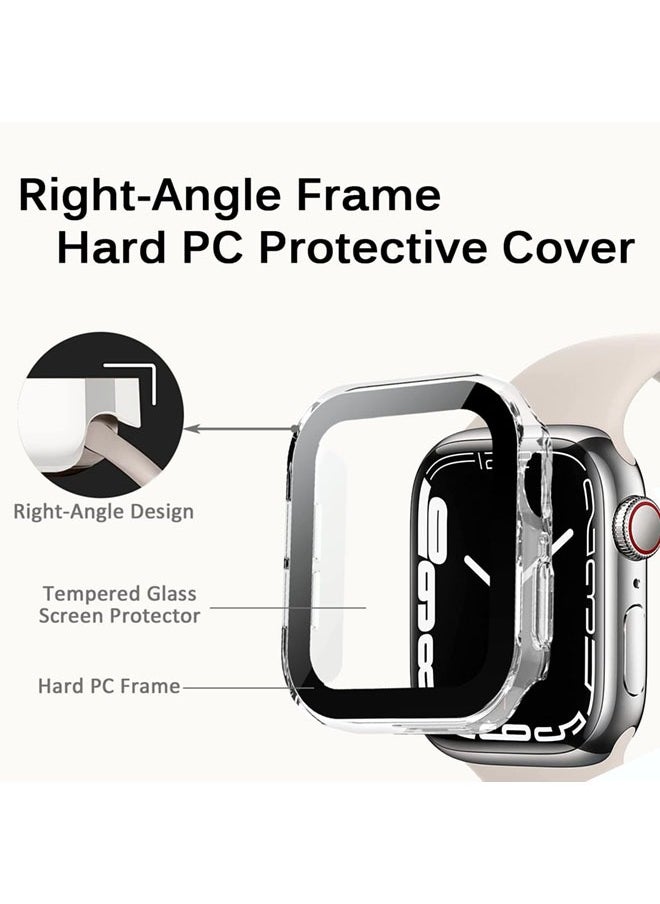 Apple Watch Series 7/8/9 Waterproof Case with Screen Protector Tempered Glass Water-Resistant Shockproof Protective Case (45mm, Clear)