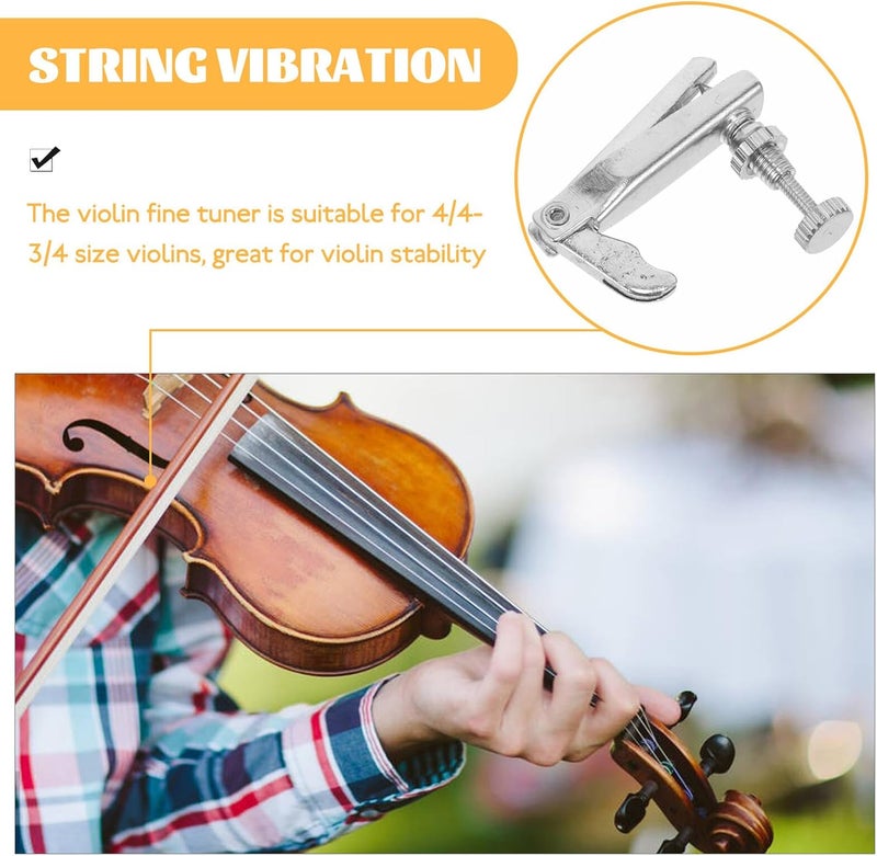 4pcs Zinc Alloy Violin Fine Tuners for Violins String Adjuster Replacement Professional with Stylish Silver Finish - Image 4