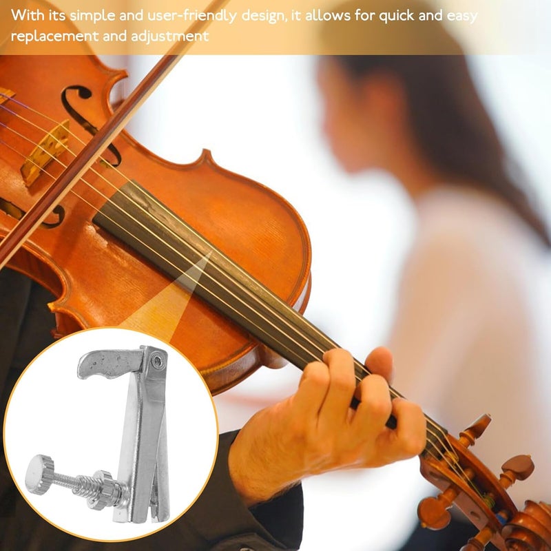 4pcs Zinc Alloy Violin Fine Tuners for Violins String Adjuster Replacement Professional with Stylish Silver Finish - Image 3
