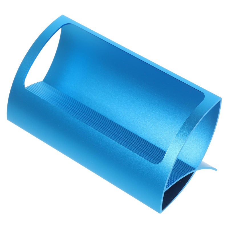 Blue Aluminum Business Card Holder Single Slot Desk Stand For Office Organization - Image 2