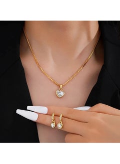 Huitich Elegant Heart Crystal Jewelry Set Necklace & Earrings for Women  - Image 3
