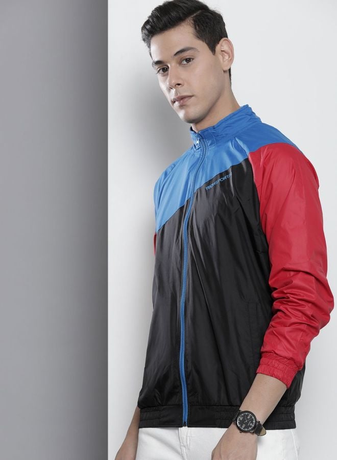 The Indian Garage Co Men Regular Fit Printed Round Neck Long Sleeves Windcheater - Image 3