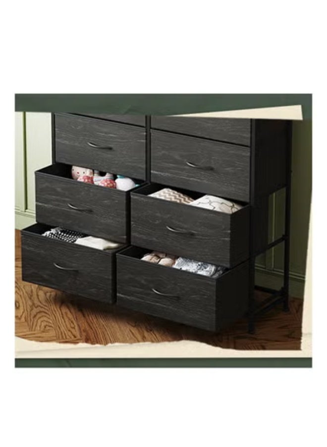 زي سي إم - هابي خزانة تخزين كبيرة الحجم من القماش مكونة من 16 درجًا للاستخدام داخل غرفة النوم المنزلية باللون الأسود بطول 100 سم - Image 5