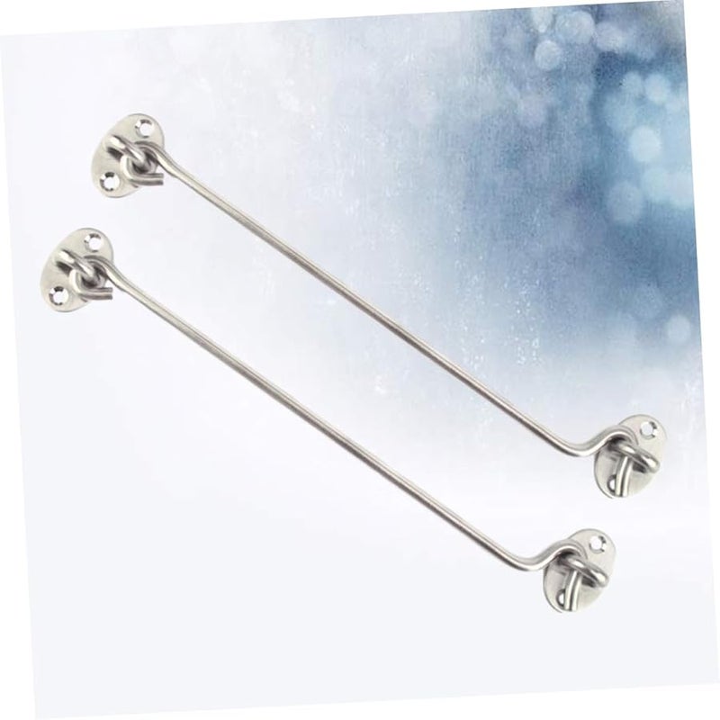 قطعتان من خطاف الرياح المقاوم للصدأ للأبواب، مزلاج تثبيت 40×4×4 سم، مسامير معدنية للكابينة - Image 4