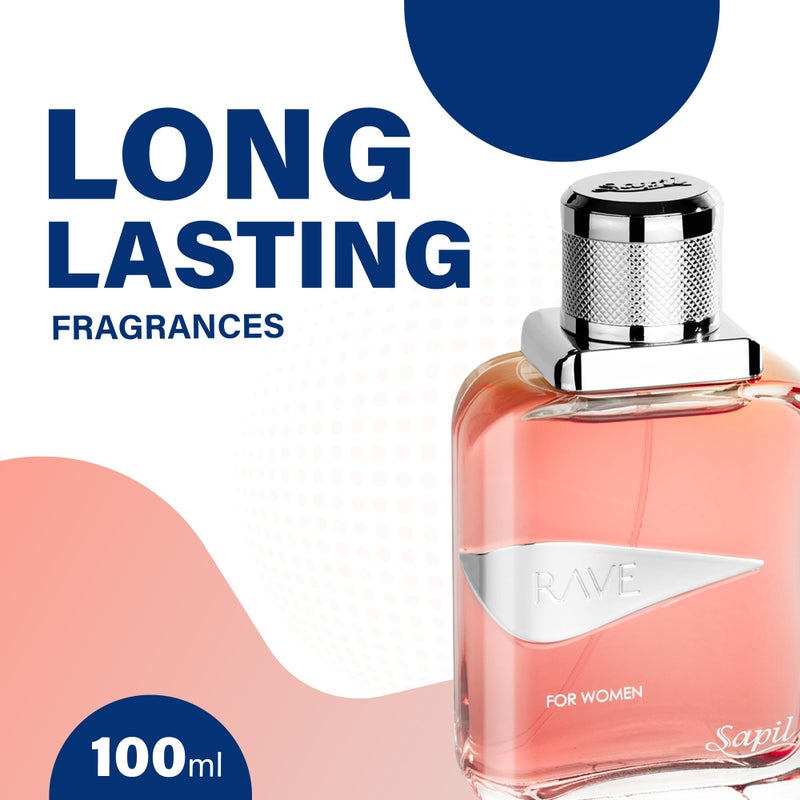 Sapil Rave Perfume for Women â€“ Eau de Parfum, 3.4 Oz (100 ml) Dubai Perfume with Sweet Fruity Floral Scent (Plum, Iris, Saffron, Bulgarian Rose, Amber) â€“ Arabic Parfum for Daily Wear & Gift - Image 2