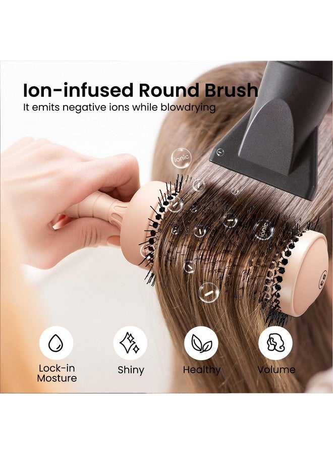AIMIKE Round Hair Brush, 2.1 inch Nano Ion Thermal Ceramic Tech, Large Round Brush for Blow Drying & Styling, Maximum Volume and Shine, Barrel 2.1 inch, for Thick Curly Hair, Unisex - Image 3