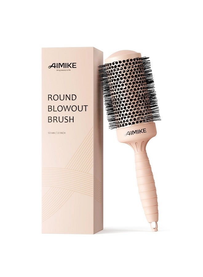 AIMIKE Round Hair Brush, 2.1 inch Nano Ion Thermal Ceramic Tech, Large Round Brush for Blow Drying & Styling, Maximum Volume and Shine, Barrel 2.1 inch, for Thick Curly Hair, Unisex - Image 1