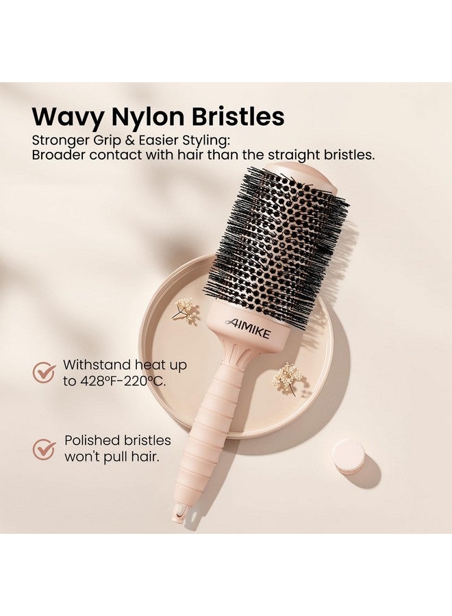 AIMIKE Round Hair Brush, 2.1 inch Nano Ion Thermal Ceramic Tech, Large Round Brush for Blow Drying & Styling, Maximum Volume and Shine, Barrel 2.1 inch, for Thick Curly Hair, Unisex - Image 5