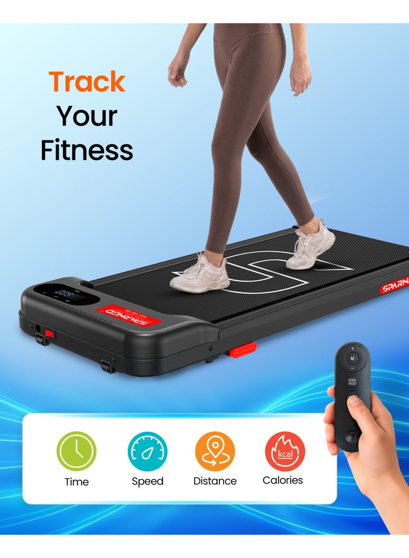 Sparnod Fitness STH-2001 Walking Pad for Home Use, 2.25 HP Motor 1–6 km/h Speed, Manual Incline 2 Levels, LED Display for Time, Distance, Speed & Calories, Shock Absorption, Compact Design,85kg Max Weight - Image 4
