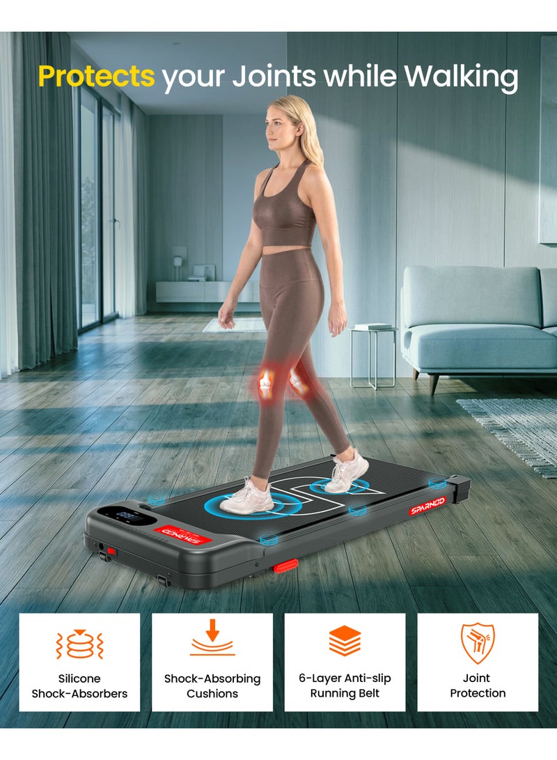 Sparnod Fitness STH-2001 Walking Pad for Home Use, 2.25 HP Motor 1–6 km/h Speed, Manual Incline 2 Levels, LED Display for Time, Distance, Speed & Calories, Shock Absorption, Compact Design,85kg Max Weight - Image 3