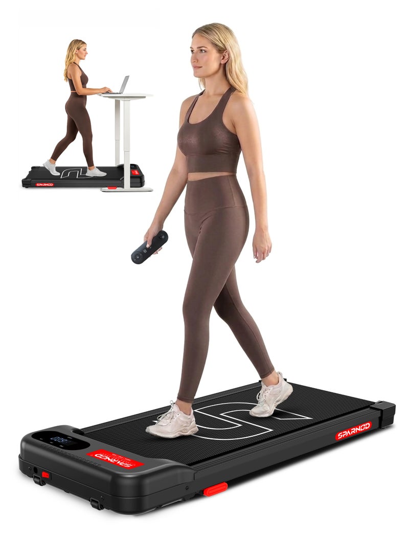 Sparnod Fitness STH-2001 Walking Pad for Home Use, 2.25 HP Motor 1–6 km/h Speed, Manual Incline 2 Levels, LED Display for Time, Distance, Speed & Calories, Shock Absorption, Compact Design,85kg Max Weight - Image 1