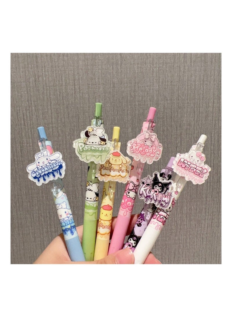 XiuWoo "Anime Cartoon Ballpoint Pens Gel Ink Pen Black, 24 Pcs Cute Kawaii Melody Kitty Press Retractable Pen, Stationary School Supplies for Teen Girls (6 Styles) " - Image 4