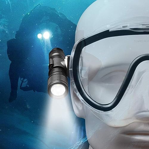 ORCATORCH D560 Mini Scuba Dive Light Headlamp 650 Lumen Mask Diving Flashlight with 360° Rotatable Mask Clip, Underwater 150m Backup Headlight with Rotary Switch (Not Included Snorkel Mask) (Black) - Image 2