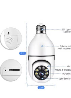 Plynox 1080P Security Wireless Camera, Light Bulb Security Camera 360 Degree 2.4GHz & 5G WiFi IP Camera for Home Indoor Outdoor Security, Human Motion Detection and Alarm Two Way Talk  - Image 4