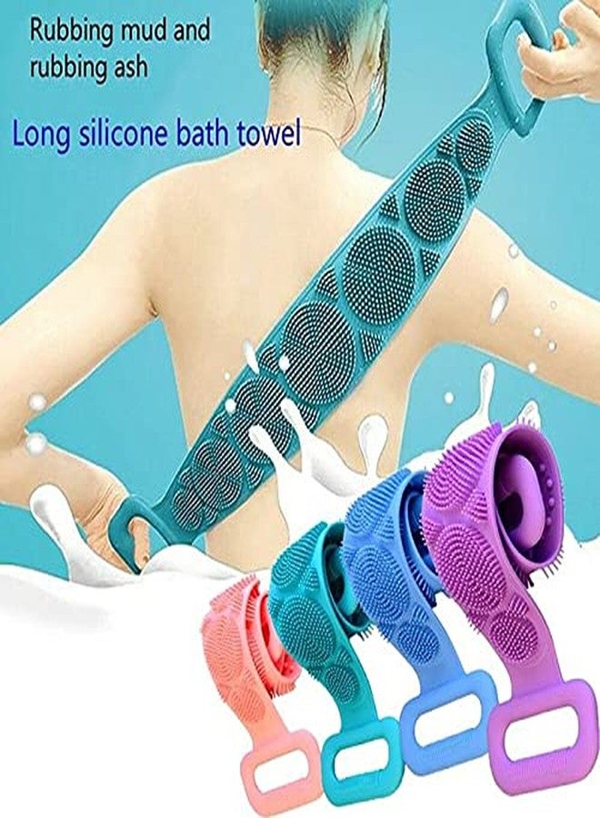 Geocell Body Scrubber Belt Silicone Back Scrubber Bath Belt Double-Sided Massage Body Wash Brush Shower Exfoliating Belt Removes Bath Towel, Cleaning Tools for men and women - (Pack of 1)(Multicolor) - Image 5
