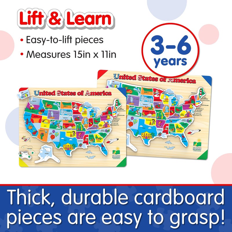The Learning Journey Lift & Learn Puzzle - USA Map Puzzle for Kids - Preschool Toys & Gifts for Boys & Girls Ages 3 and Up - United States Puzzle for Kids - Award Winning Toys - Image 3