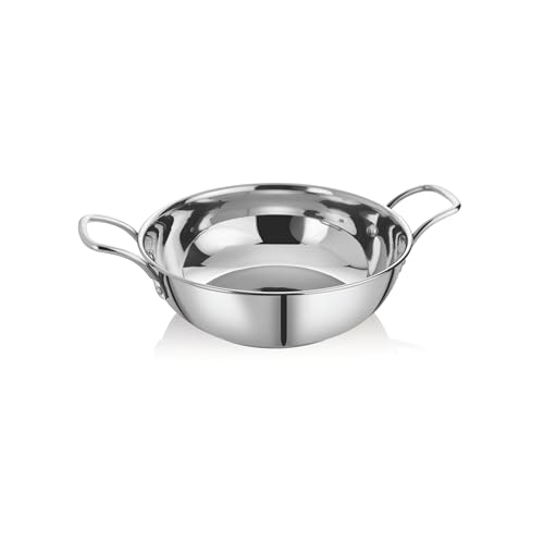 EMBASSY Stainless Steel Sandwich Bottom Kadhai (Size 12, 23 cms) - 1800 ml - Image 1