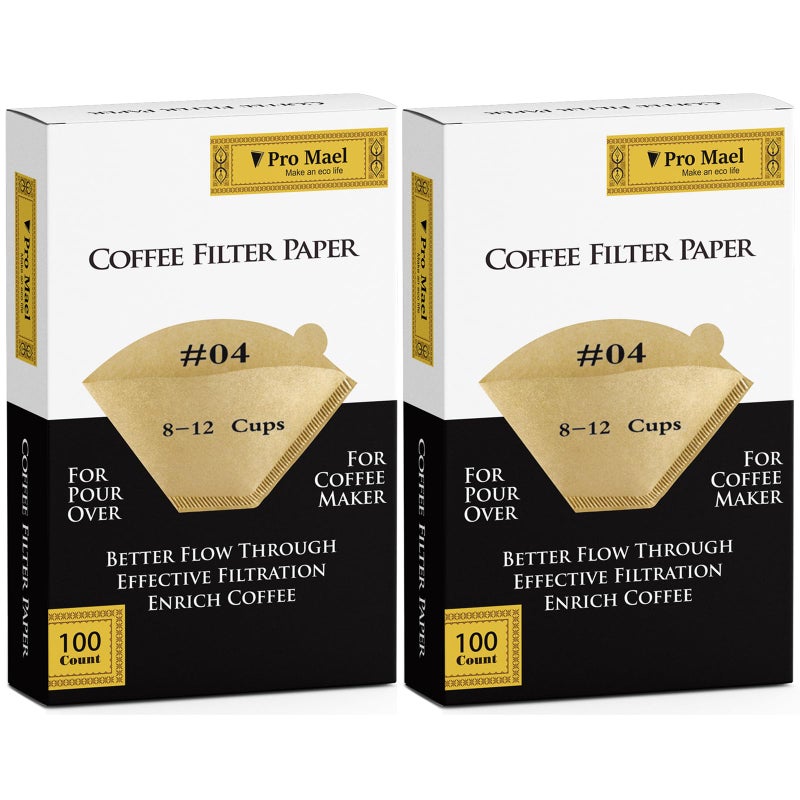 Pro Mael Cone Coffee Filters 4 Number 4 Coffee Filter 812 Cup for Drip Coffee Maker Unbleached Natural 200 4
