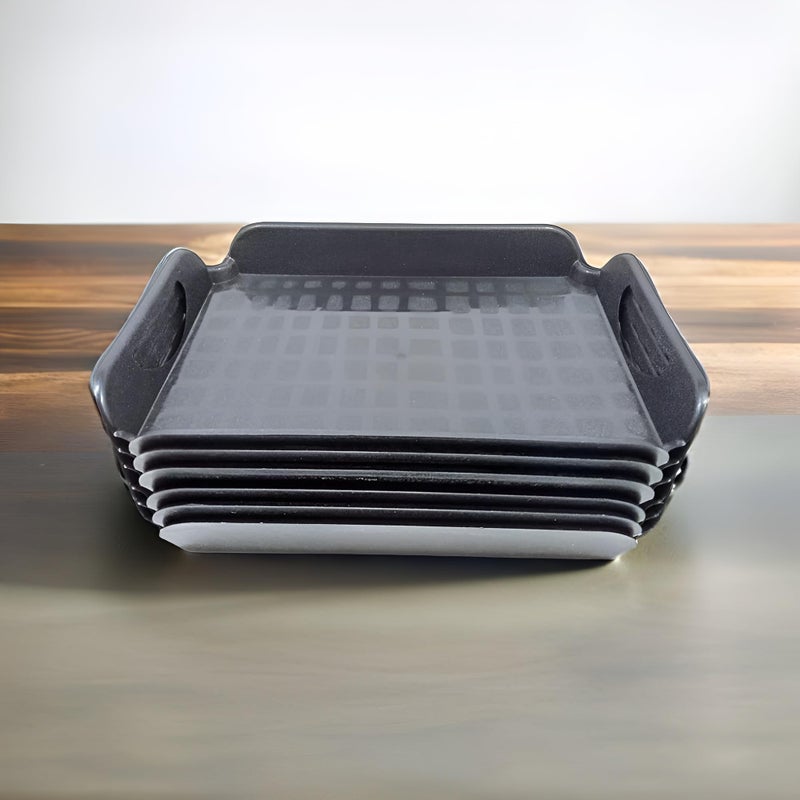 Inpro Small Serving Tray Set of 6-Unbreakable Plastic/Polypropylene Tray Set- Ideal for picnics, Parties, Catering Events, and Daily Home use. - Image 1