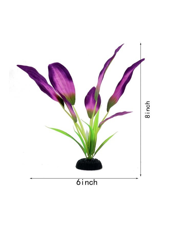 DVHEY Silk Aquarium Plants for Betta Fish Tank, 2 Pcs 8 Inch Small Silk Aquarium Plant Aquatic Water Grass Decoration, Purple - Image 2