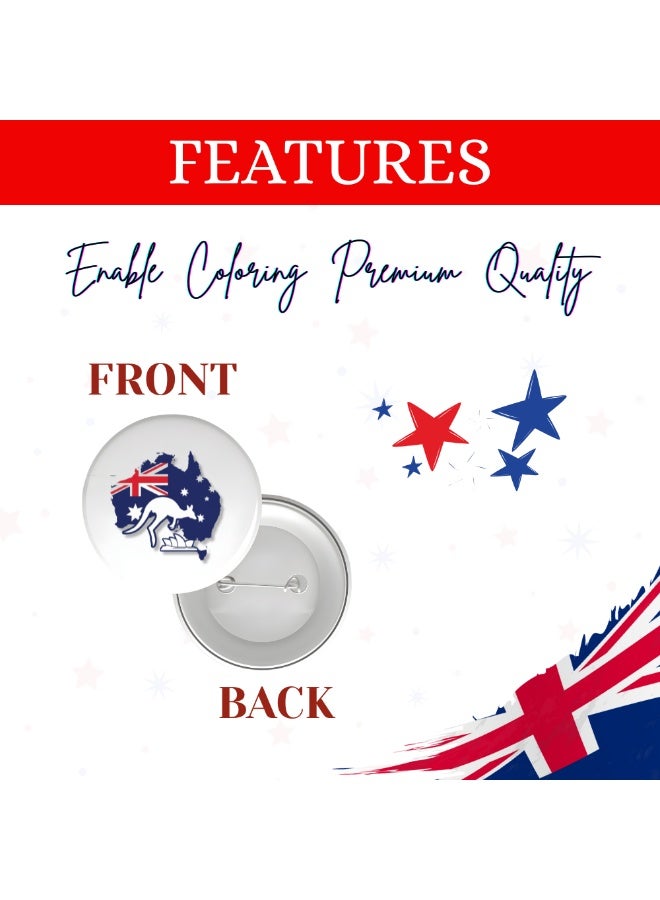 Australia Day Button Badge For Jackets-Bags And Backpacks-Australia Day Pin Badge-Perfect For Parties And Events-Celebrate The Australia Day - Image 2