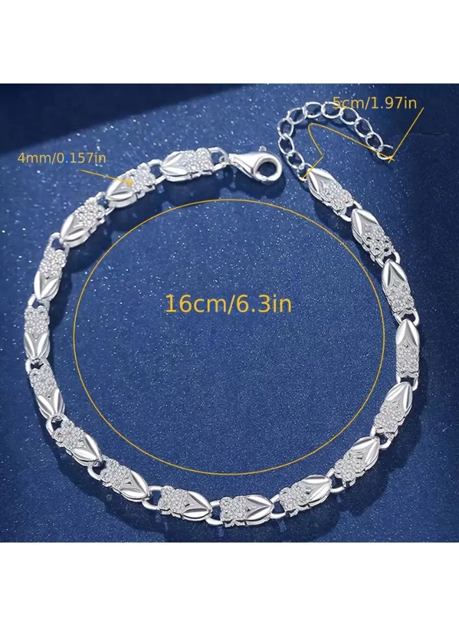 Goolsky سوار فضي أنيق على شكل ورقة للنساء، يومي وعصري، هدية عيد ميلاد لصديقة - Image 5