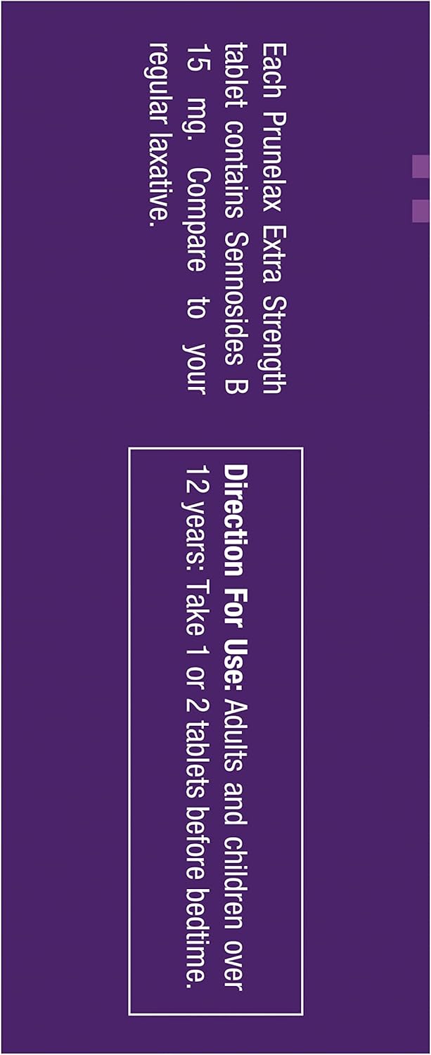 Prunelax Tablets  Extra Strength Natural Laxative Supplement Containing High Strength Senna for Constipation Relief  Restore Normal Bowel Motion120 Tablets - Image 4