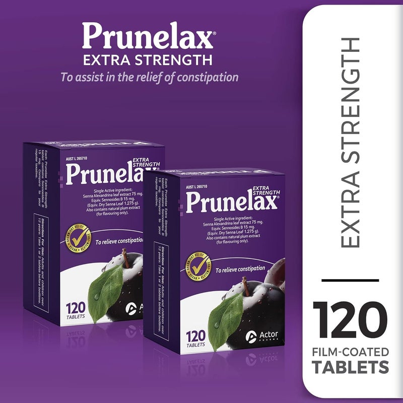 Prunelax Tablets  Extra Strength Natural Laxative Supplement Containing High Strength Senna for Constipation Relief  Restore Normal Bowel Motion120 Tablets - Image 3