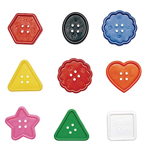Colorations - BAGBTN Really Big Bright Buttons, 130 Pieces, 1 Pound, 8 Shapes, Assorted Colors, Sewing, Jumbo, Projects, Crochet, Knitting, Gifts, Hand Made, Arts & Crafts, for Kids - Image 3