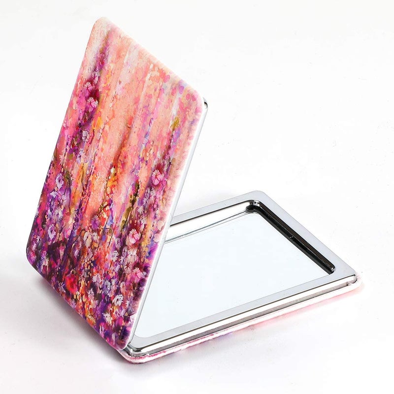 WOODONICK STORE WOODONICK Compact Mirror Pocket Mirror Portable Travel Mini Mirror Hand Folding Mirror DoubleSided with 2 x 1x Magnification for Woman Travel Makeup Mini Mirror Rectangle  - Image 1