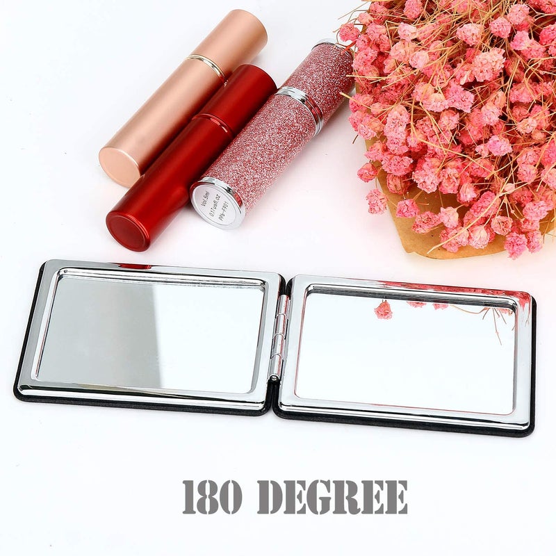 WOODONICK STORE WOODONICK Compact Mirror Pocket Mirror Portable Travel Mini Mirror Hand Folding Mirror DoubleSided with 2 x 1x Magnification for Woman Travel Makeup Mini Mirror Rectangle  - Image 5