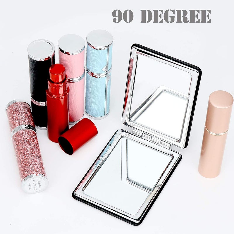 WOODONICK STORE WOODONICK Compact Mirror Pocket Mirror Portable Travel Mini Mirror Hand Folding Mirror DoubleSided with 2 x 1x Magnification for Woman Travel Makeup Mini Mirror Rectangle  - Image 4