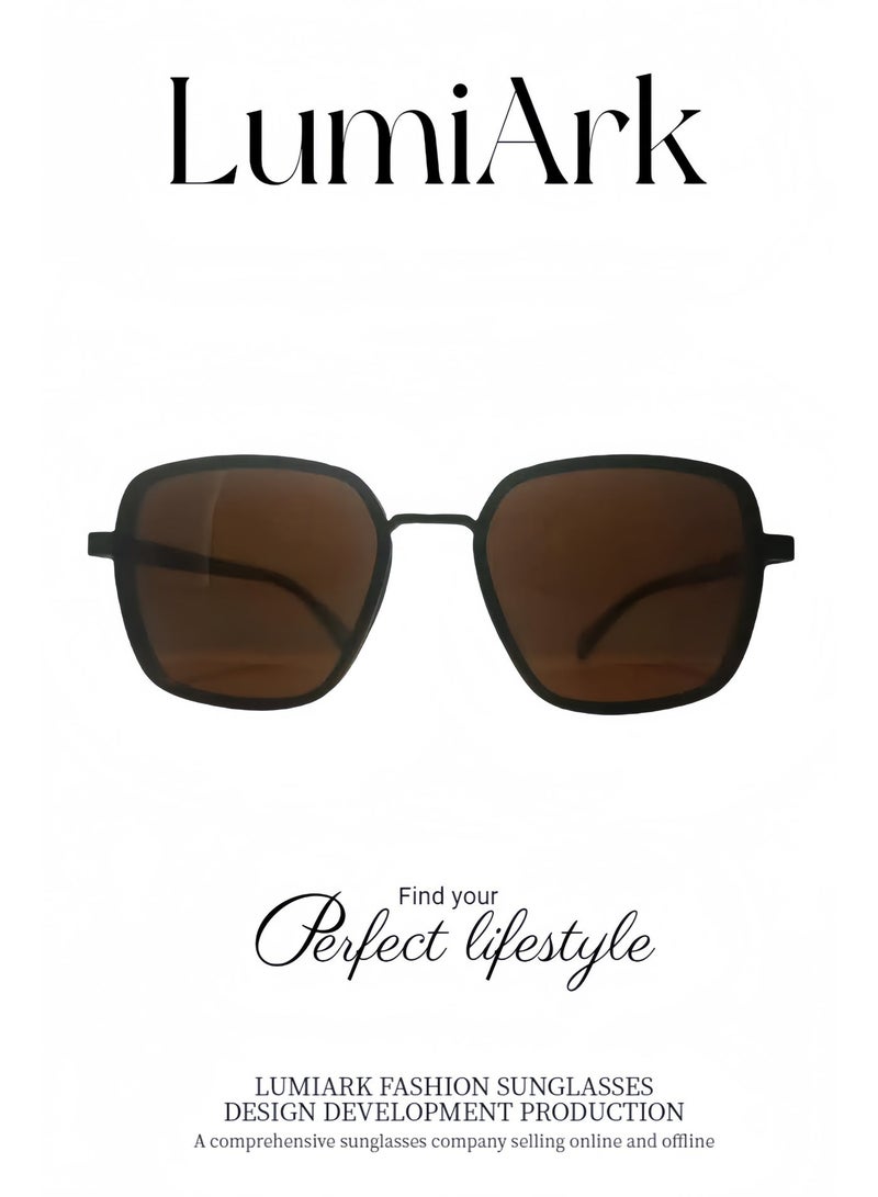 سفينة النور نظارات شمسية ريترو مستقطبة للرجال والنساء - إطار معدني، حماية من الأشعة فوق البنفسجية - Image 1