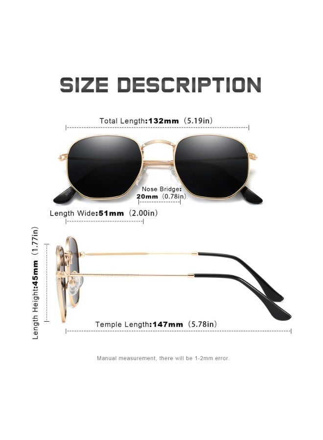سفينة النور نظارات شمسية ريترو مستقطبة للرجال والنساء - إطار معدني، حماية من الأشعة فوق البنفسجية - Image 3