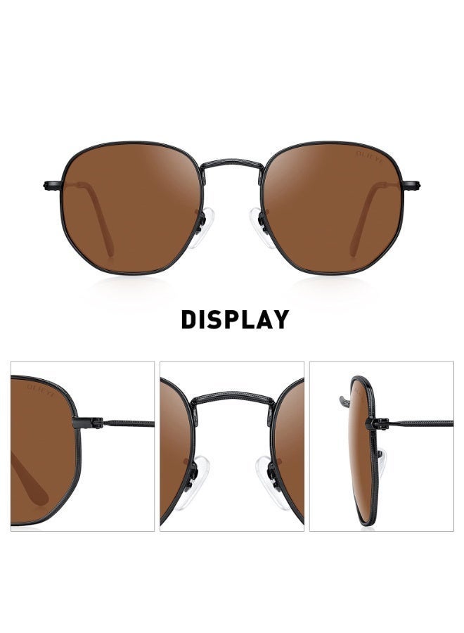 سفينة النور نظارات شمسية ريترو مستقطبة للرجال والنساء - إطار معدني، حماية من الأشعة فوق البنفسجية - Image 4