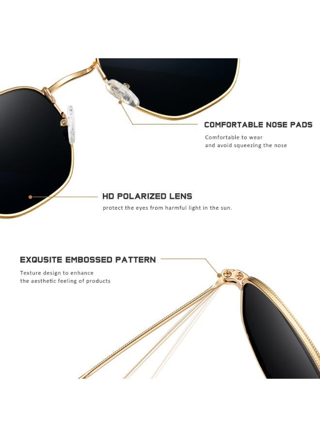 سفينة النور نظارات شمسية ريترو مستقطبة للرجال والنساء - إطار معدني، حماية من الأشعة فوق البنفسجية - Image 5