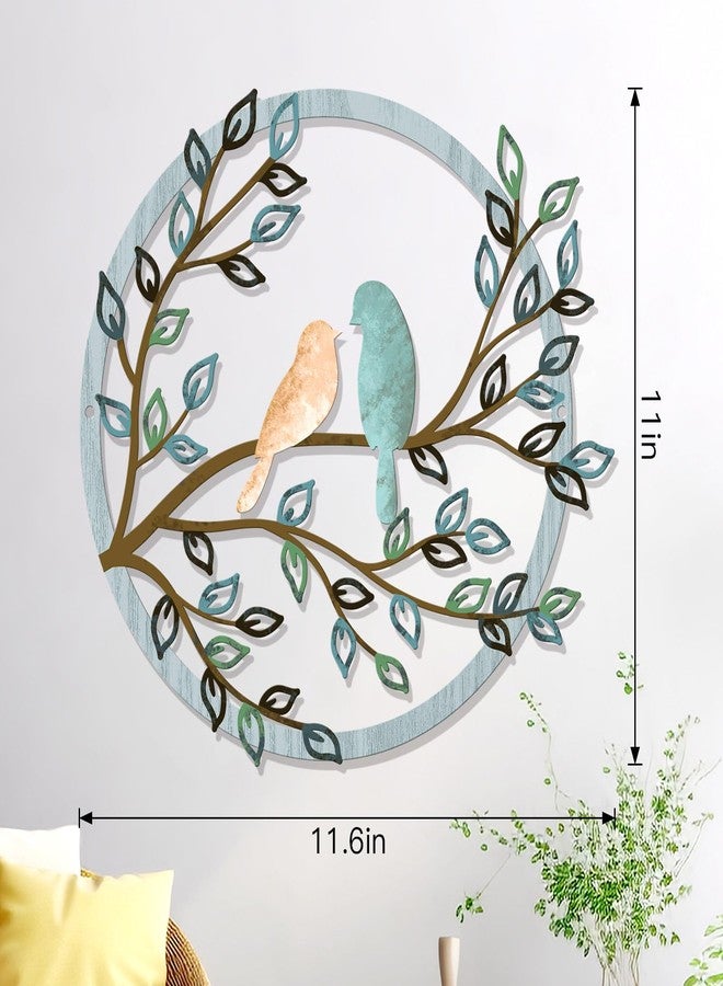KOYILTD Metal Wall Art Bird On Tree Branch Silhouette Hanging Ornament Porch, bird Outdoor Metal Wall Decor, Wall Decorations For Living Room Garden Bedroom Office Housewarming Gifts (Color C) - Image 3