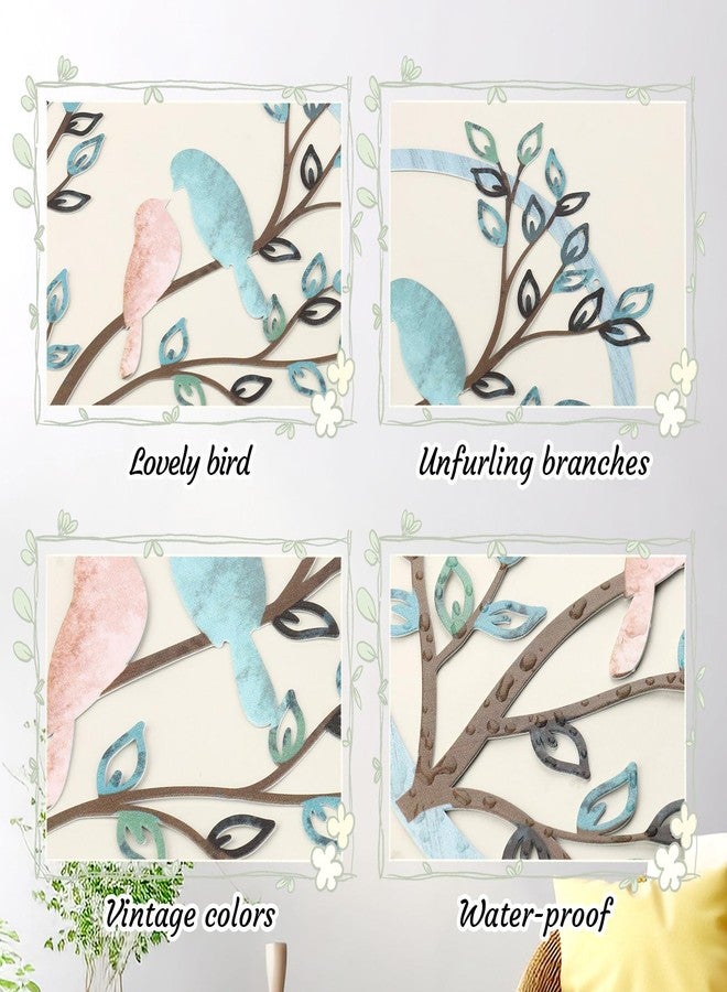 KOYILTD Metal Wall Art Bird On Tree Branch Silhouette Hanging Ornament Porch, bird Outdoor Metal Wall Decor, Wall Decorations For Living Room Garden Bedroom Office Housewarming Gifts (Color C) - Image 2