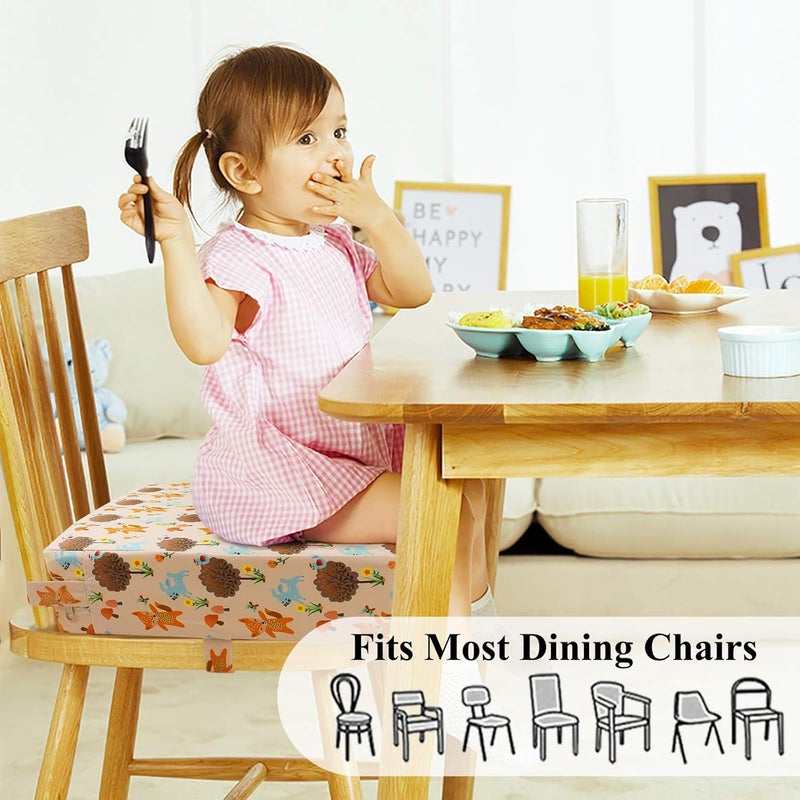 SUNMALL Dining Chair Heightening Cushion Portable Dismountable Adjustable Highchair Booster for Baby Toddler Kids Infant Washable Thick Chair Seat Pad Mat (Orange) - Image 4