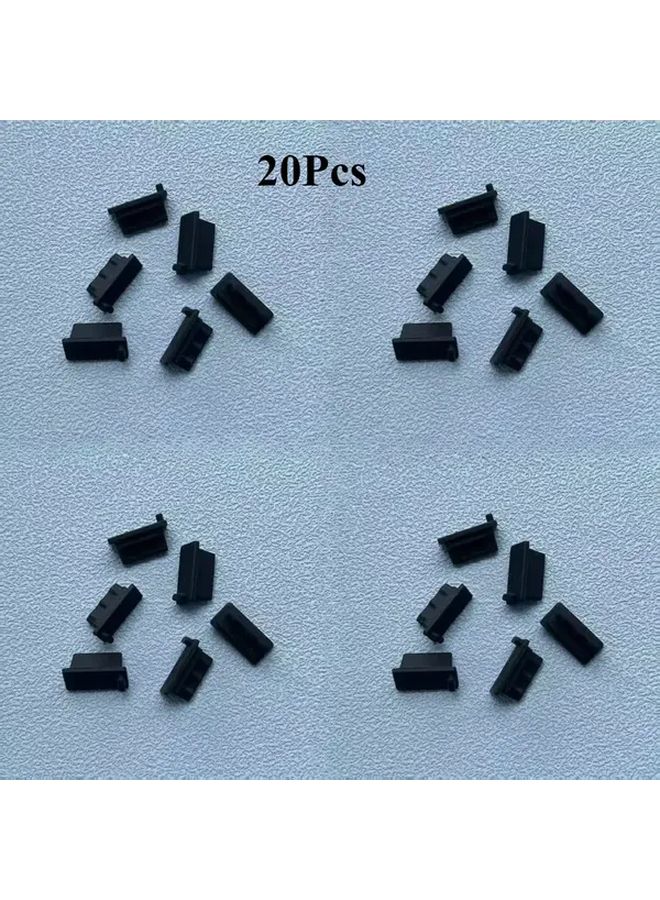 أسود 20 قطاعة سدادة غبار يو إس بي غطاء منفذ الشاحن واقي مانع للغبار عالمي - Image 1