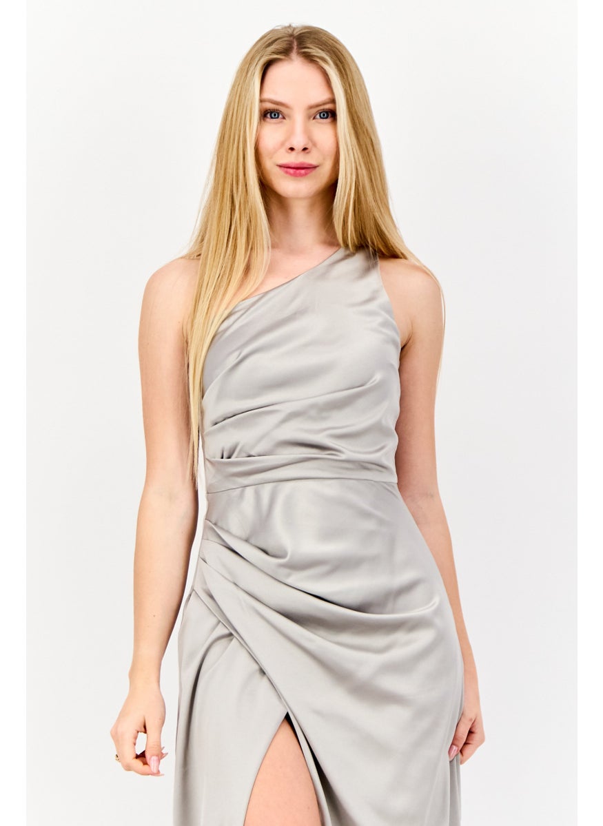 Lulus Women Plain Maxi Dress, Grey  - Image 2