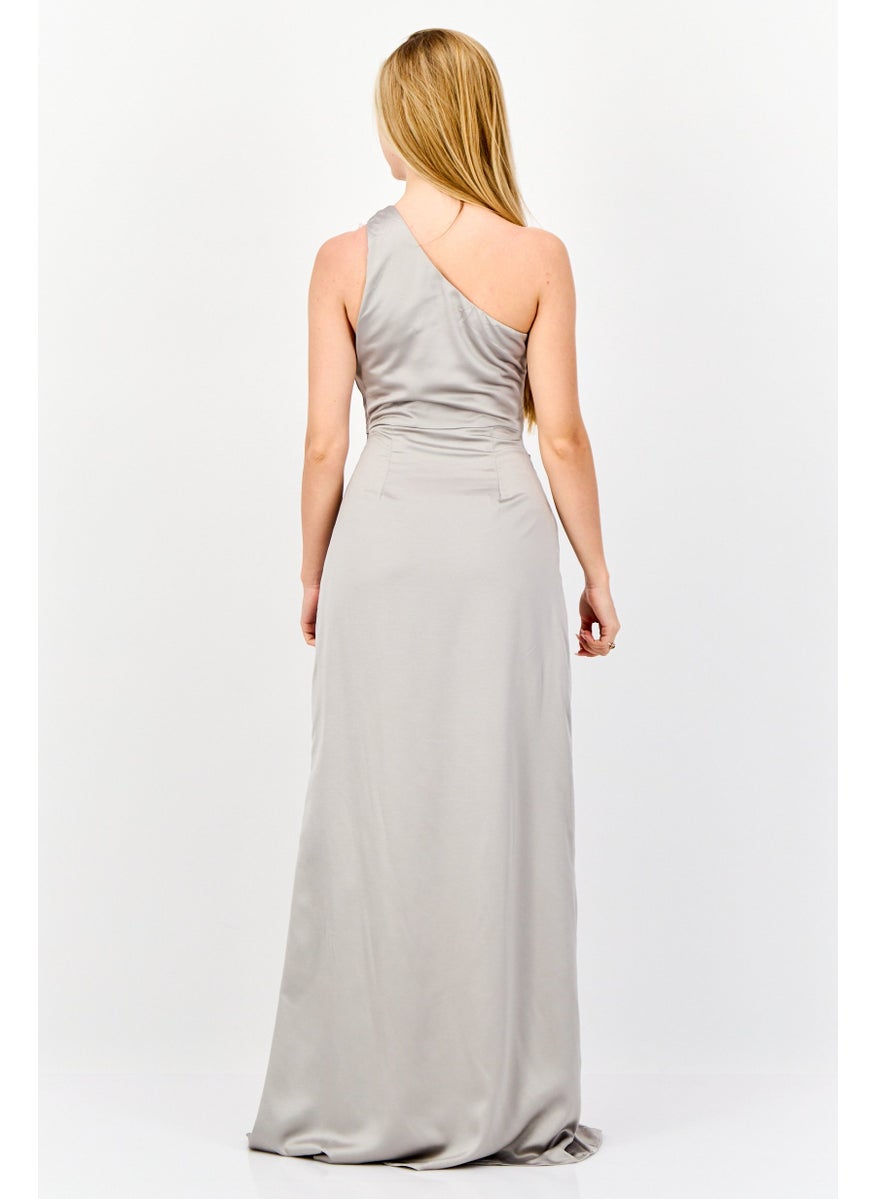 Lulus Women Plain Maxi Dress, Grey  - Image 4