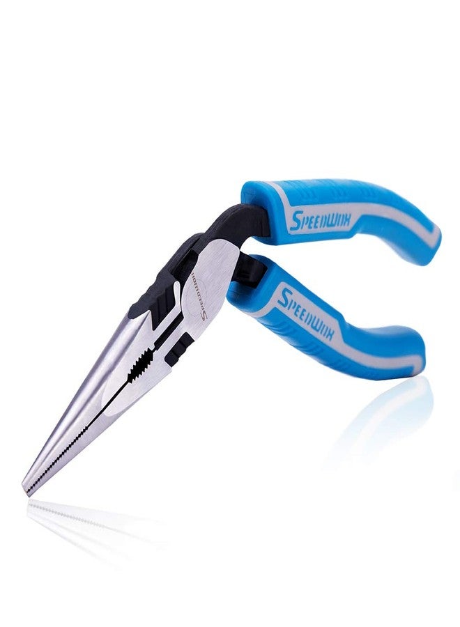 SPEEDWOX Long Nose Pliers 8 Inches Reduce Effort by 35% Heavy Duty Multi Use Wire Cutters Side Cutting Remove Screws Bolts Fine Plier High Leverage Pistol Grip Professional Tool - Image 1