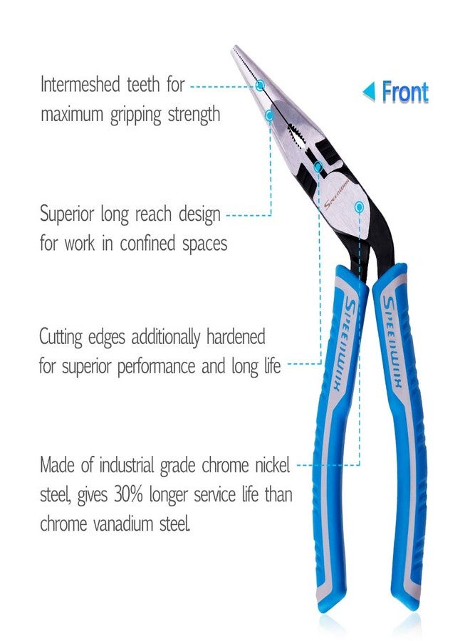 SPEEDWOX Long Nose Pliers 8 Inches Reduce Effort by 35% Heavy Duty Multi Use Wire Cutters Side Cutting Remove Screws Bolts Fine Plier High Leverage Pistol Grip Professional Tool - Image 4